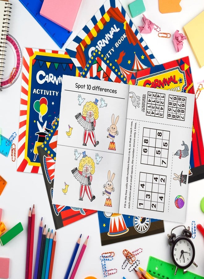 JAPBOR Carnival Activity Coloring Books - 24PCS Mini Circus Carnivals Activities Color Books Bulk for Kids Party Favors, Showman Themed Small Colouring Pages for Birthday Class Drawing Painting Game - Image 5